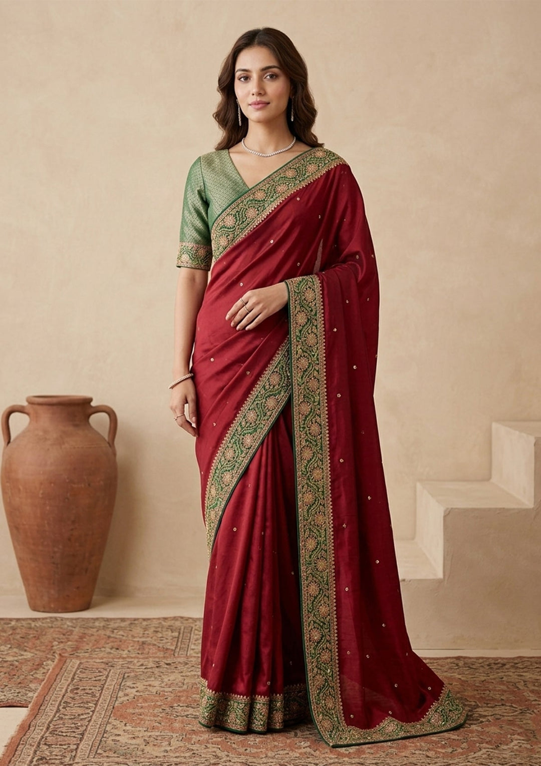 Maroon Banarasi Art Silk Saree