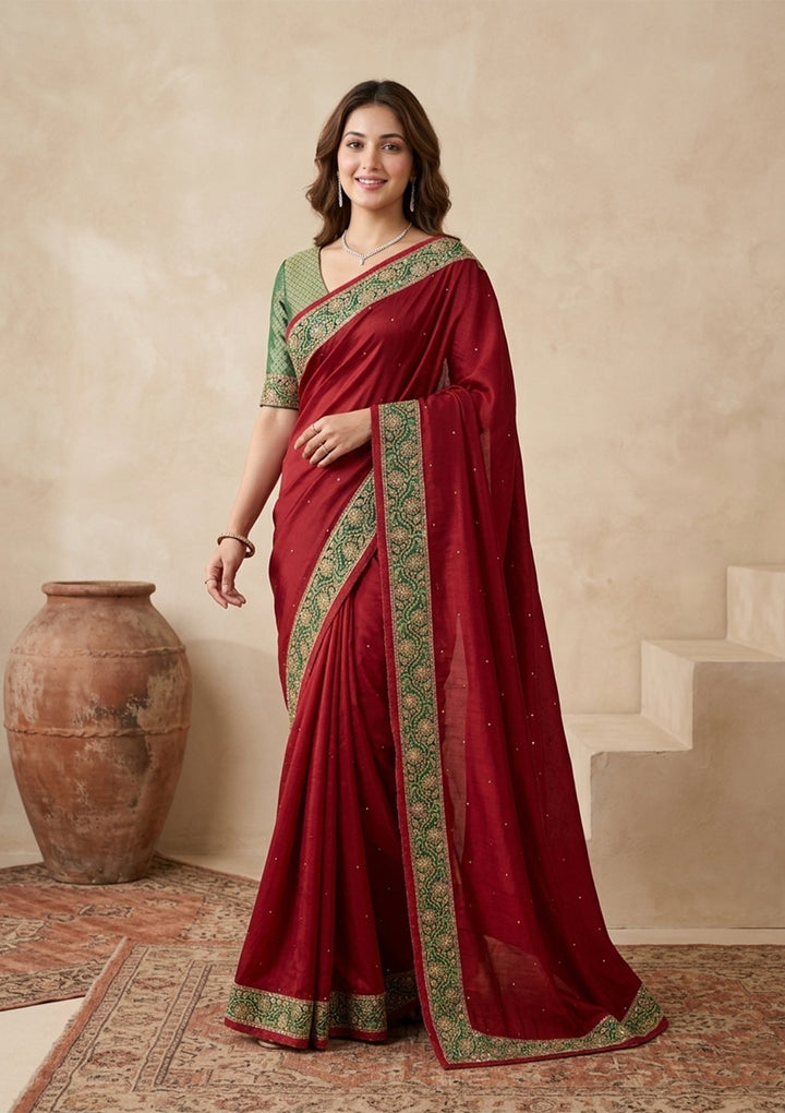 Maroon Banarasi Art Silk Saree