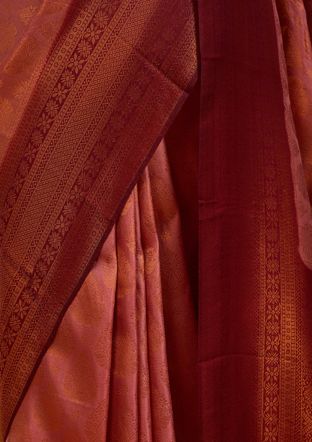 Onion Pink Soft Raw Silk Jaal Saree With Matching Blouse Piece