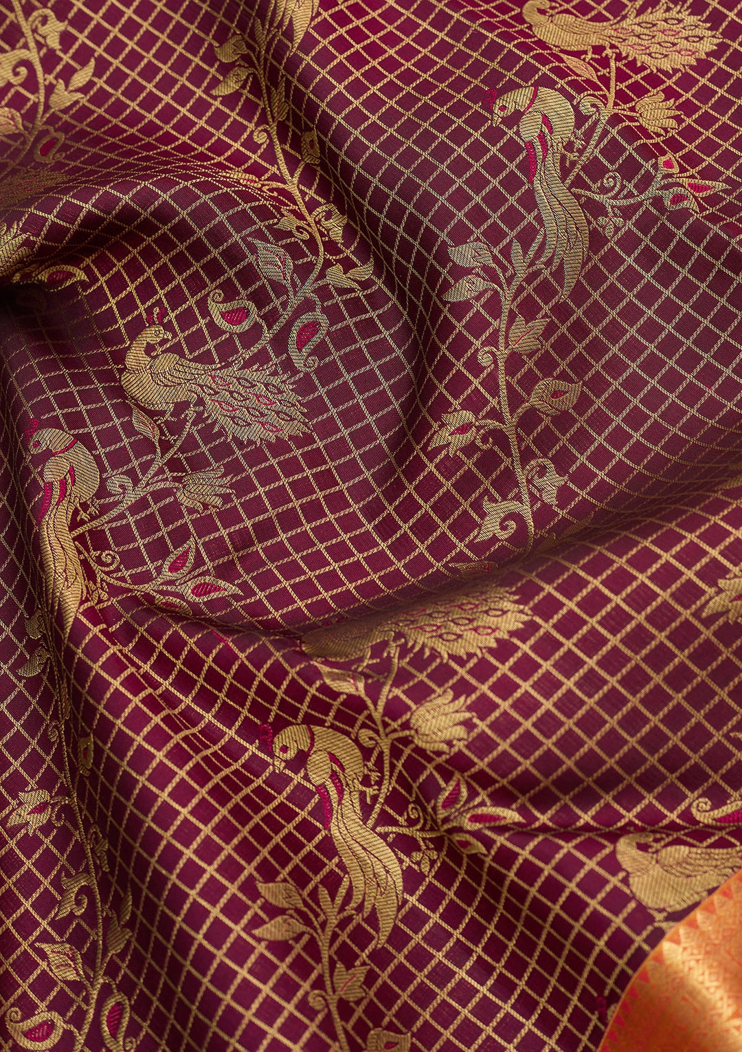 Wine Dharmavaram Pure Silk Saree