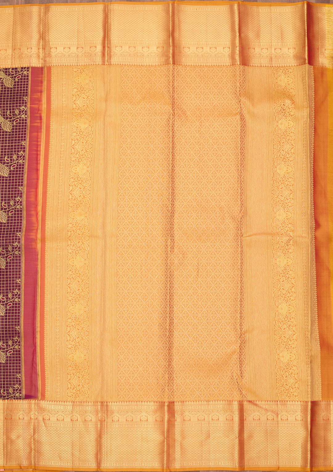 Wine Dharmavaram Pure Silk Saree