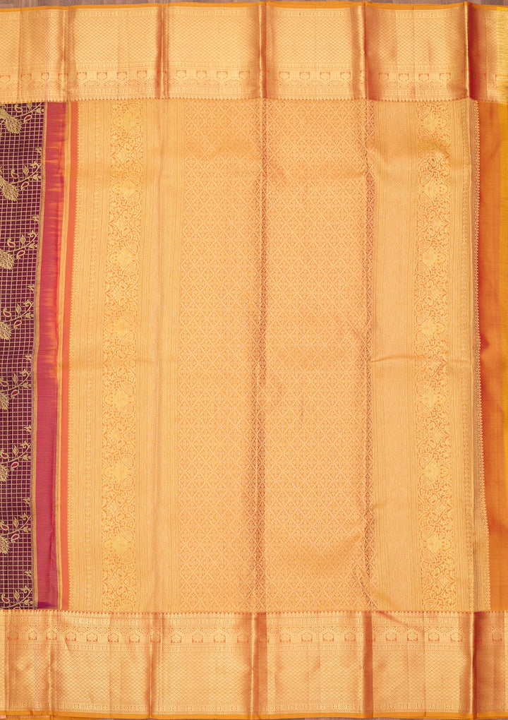 Wine Dharmavaram Pure Silk Saree