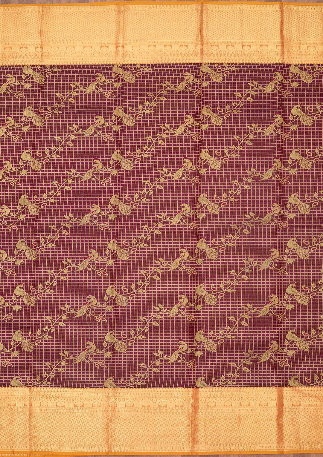 Wine Dharmavaram Pure Silk Saree