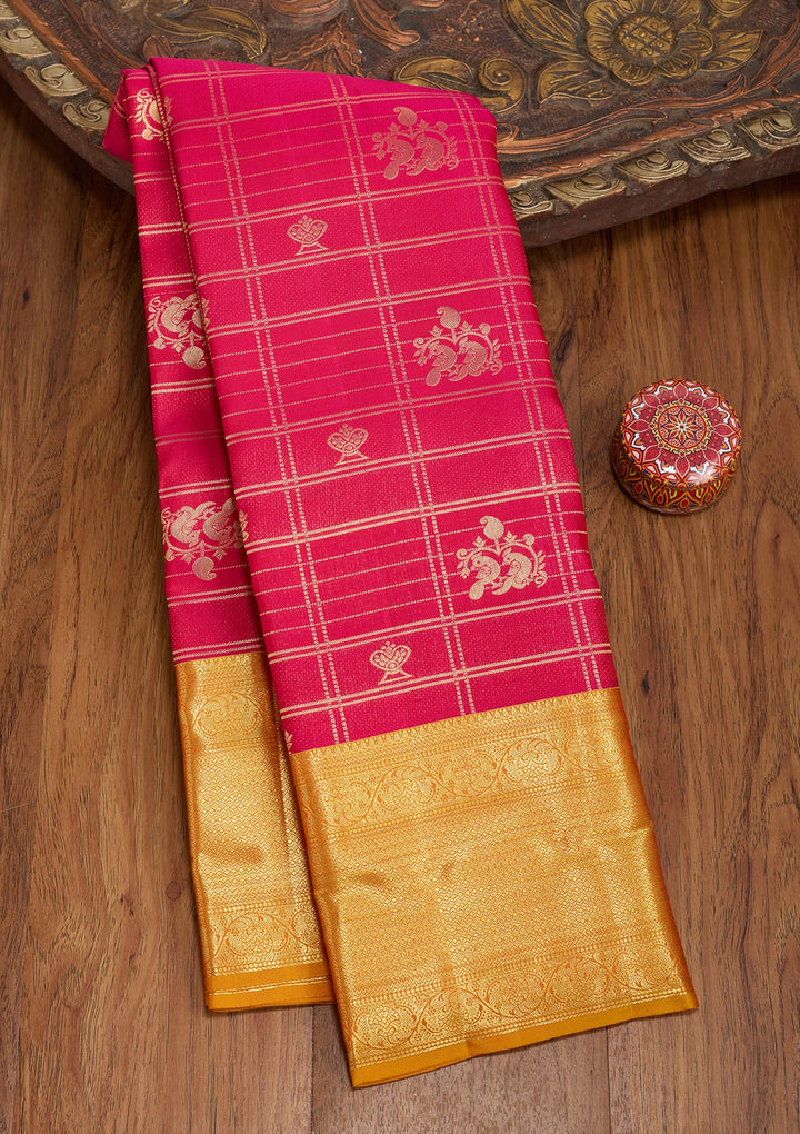 Rani Pink Dharmavaram Pure Silk Saree