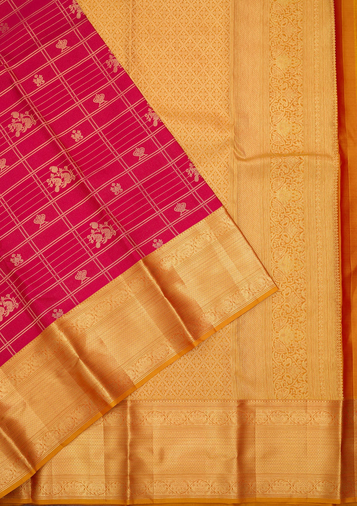 Rani Pink Dharmavaram Pure Silk Saree