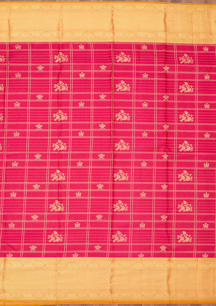 Rani Pink Dharmavaram Pure Silk Saree