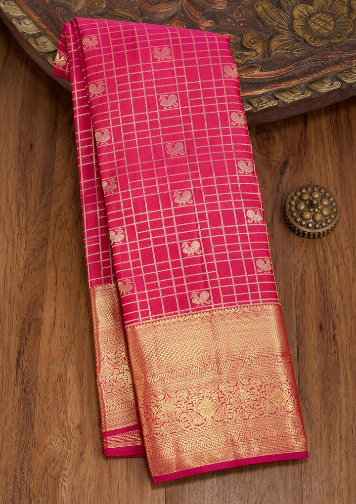 Rani Pink Dharmavaram Pure Silk Saree