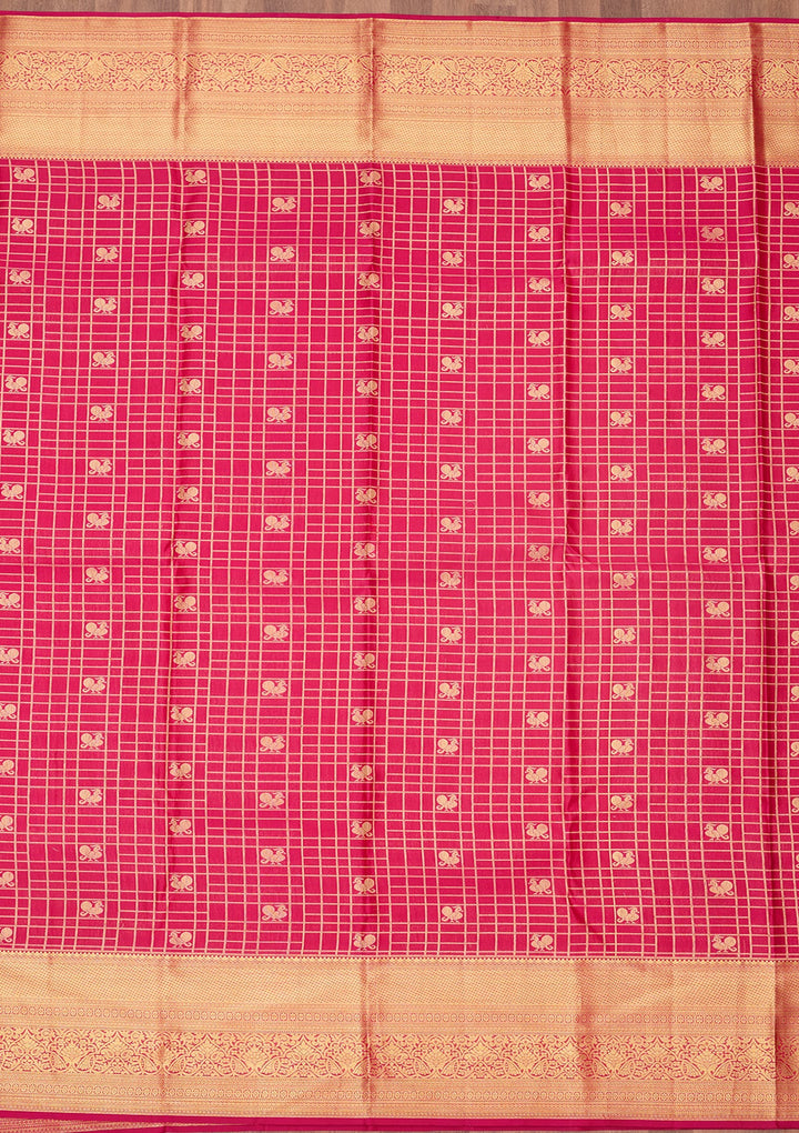 Rani Pink Dharmavaram Pure Silk Saree