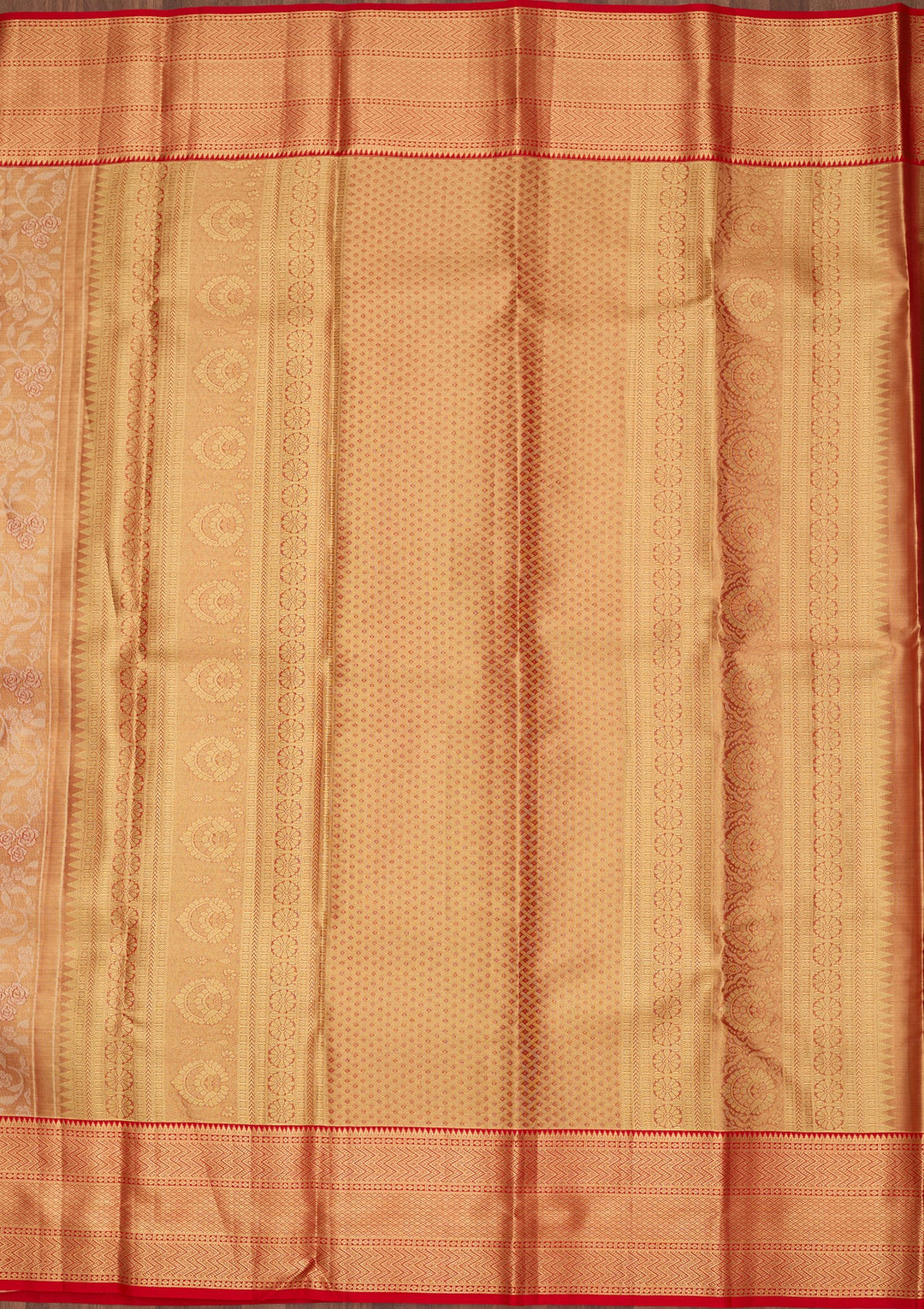 Peach Dharmavaram Pure Silk Saree