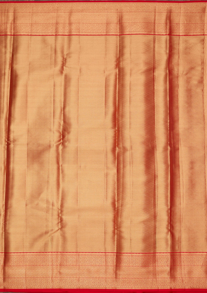 Peach Dharmavaram Pure Silk Saree