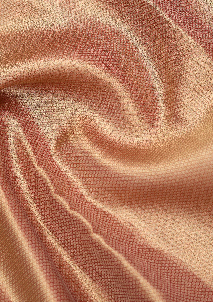 Peach Dharmavaram Pure Silk Saree