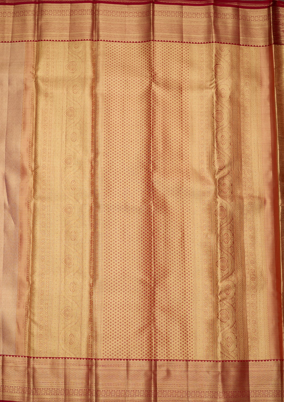 Peach Dharmavaram Pure Silk Saree