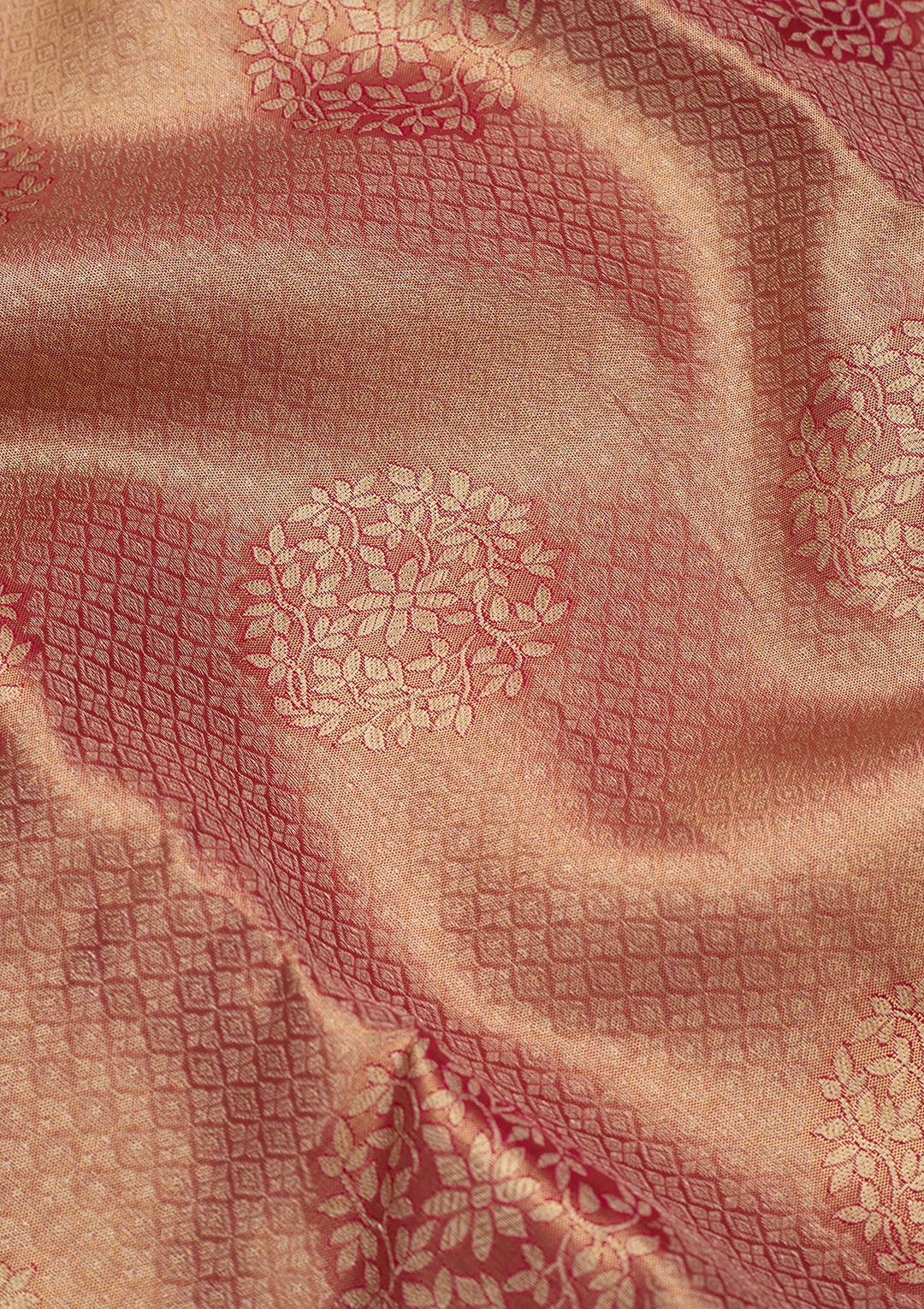 Peach Dharmavaram Pure Silk Saree