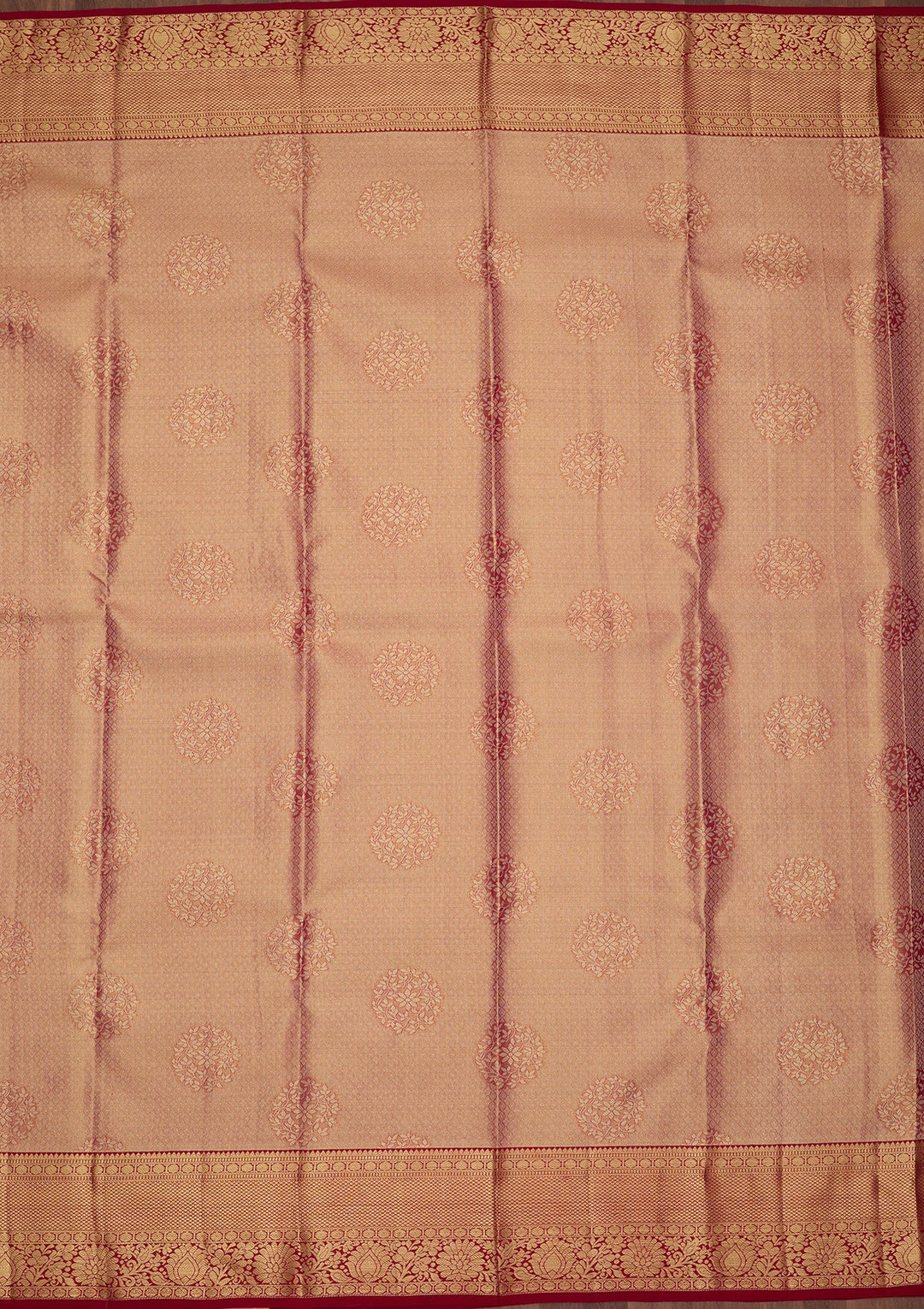 Peach Dharmavaram Pure Silk Saree