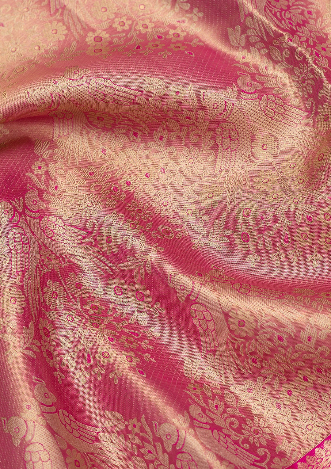 Pink Dharmavaram Pure Silk Saree