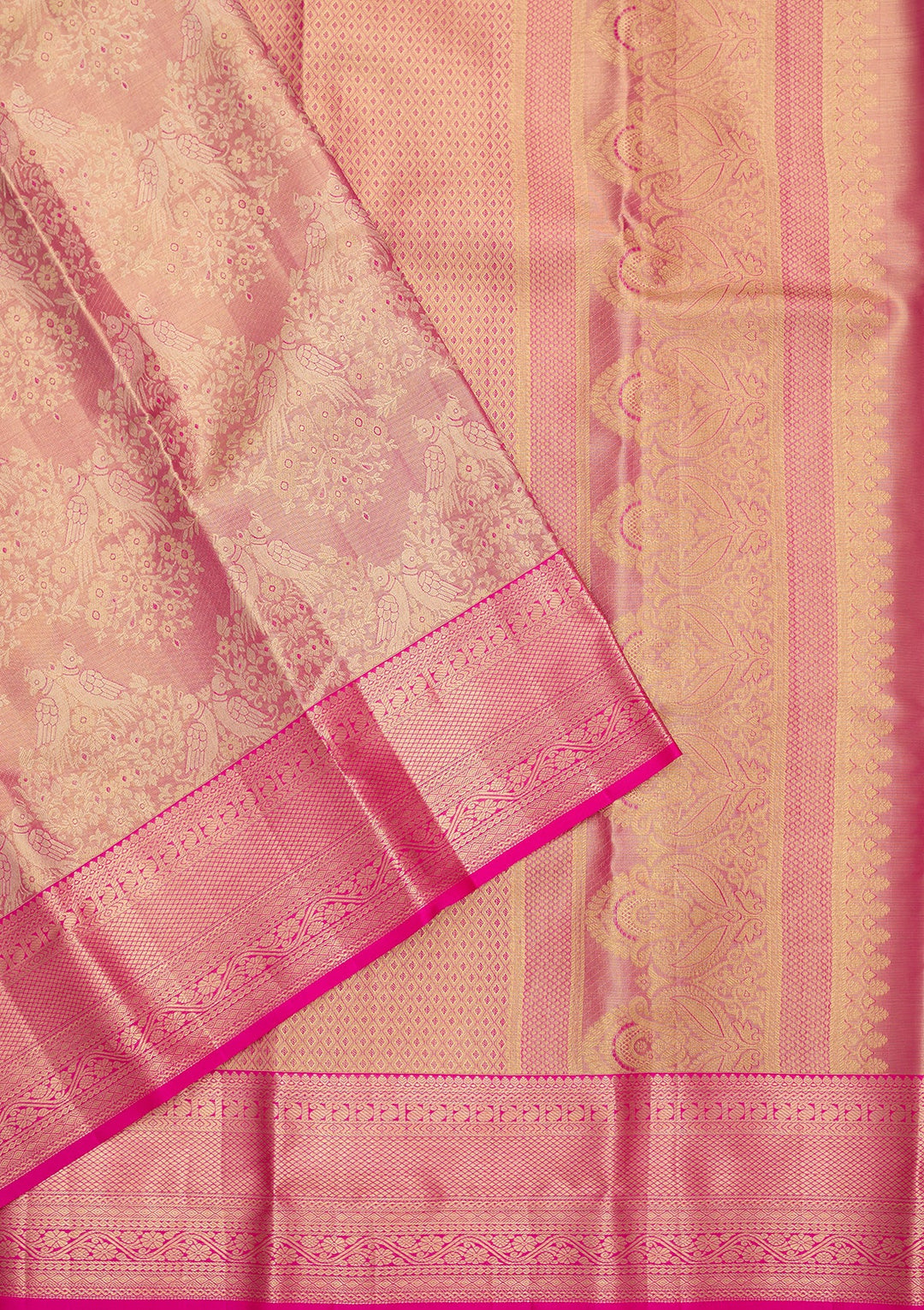 Pink Dharmavaram Pure Silk Saree