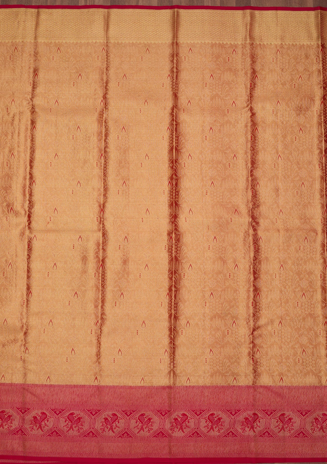 Peach Dharmavaram Pure Silk Saree