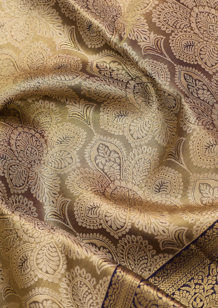 Grey Silk Jaal Saree With Matching Blouse Piece