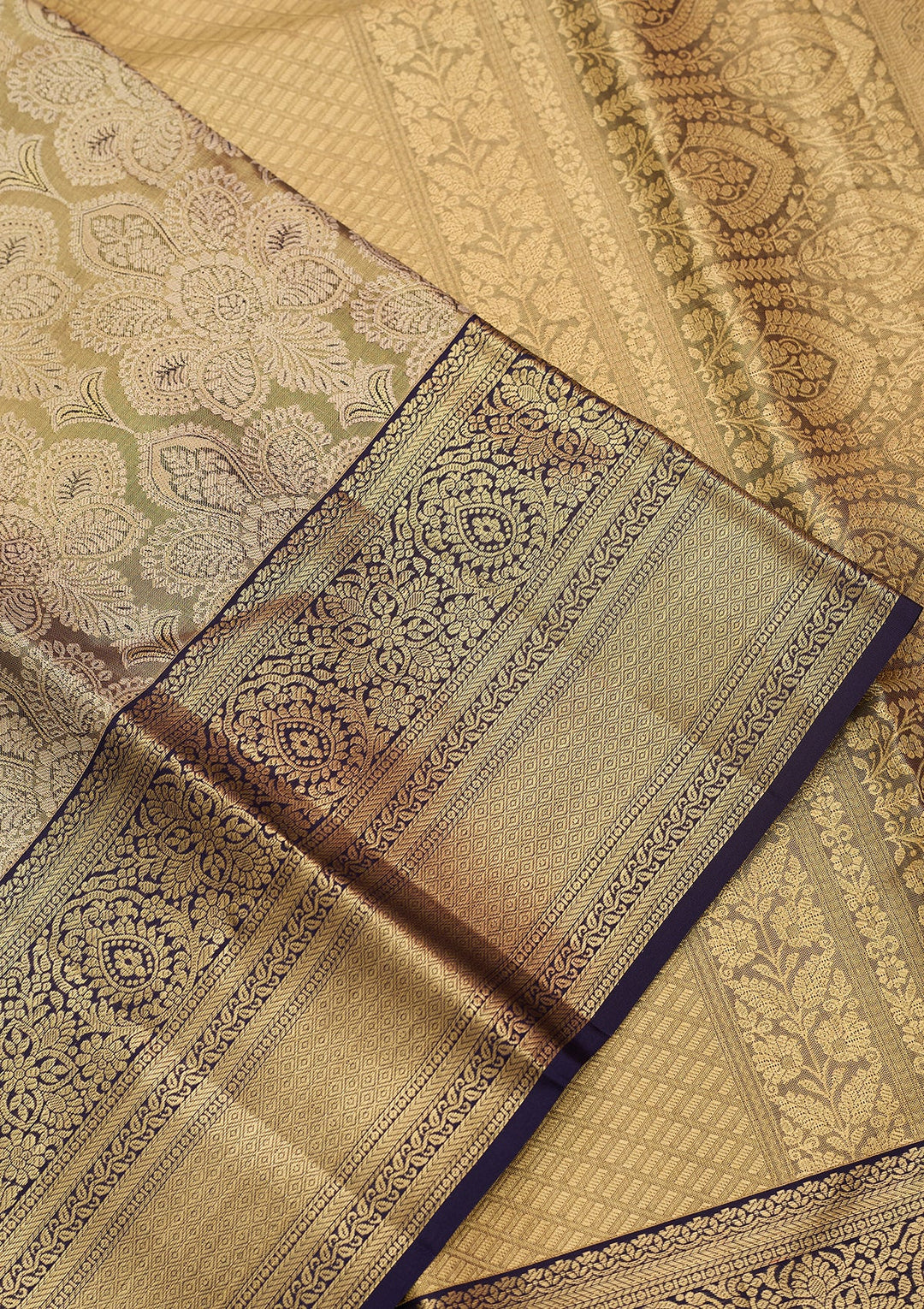Grey Silk Jaal Saree With Matching Blouse Piece