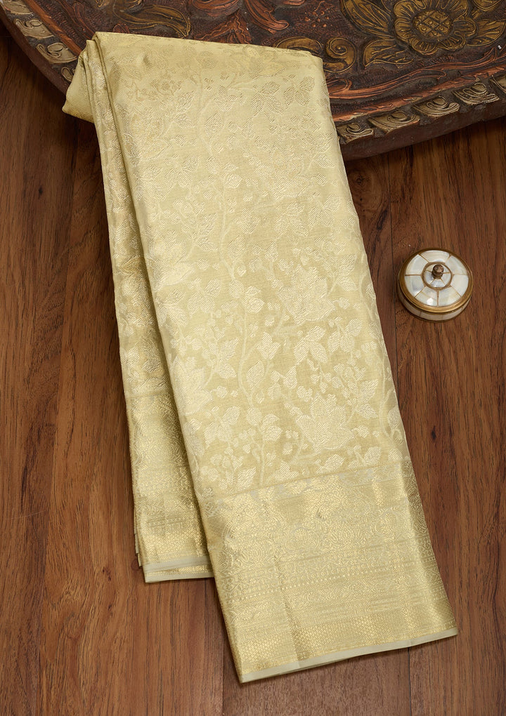 Pista Green Dharmavaram Pure Silk Saree