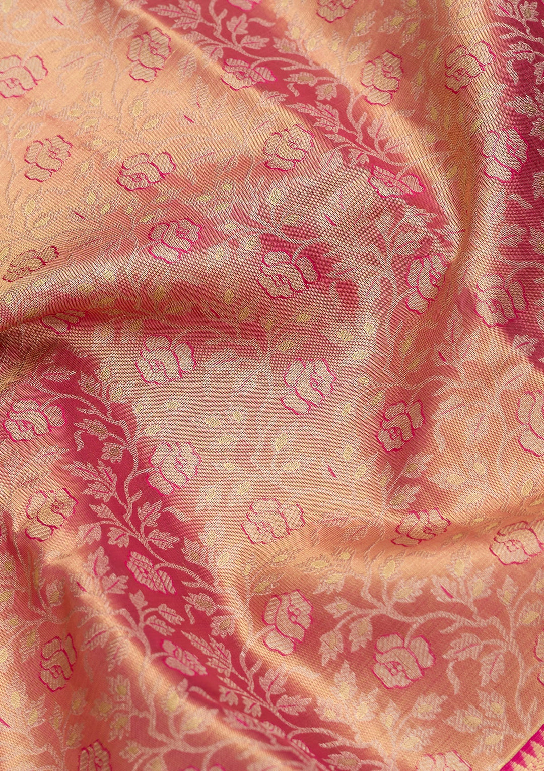 Peach Dharmavaram Pure Silk Saree