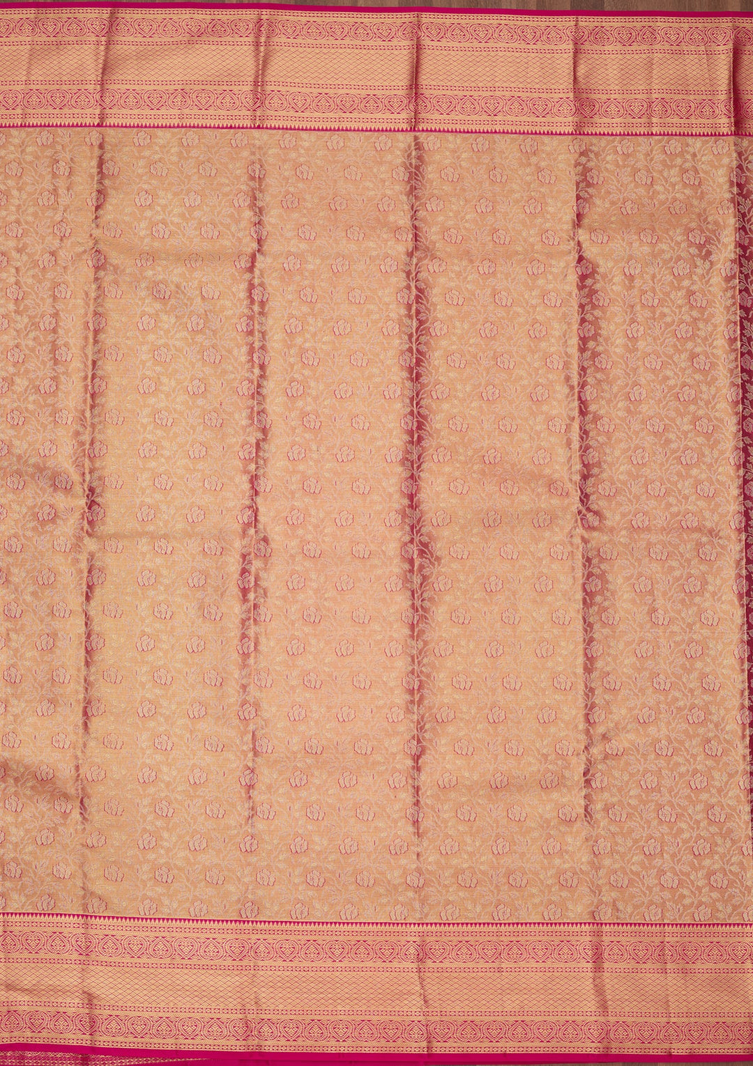 Peach Dharmavaram Pure Silk Saree