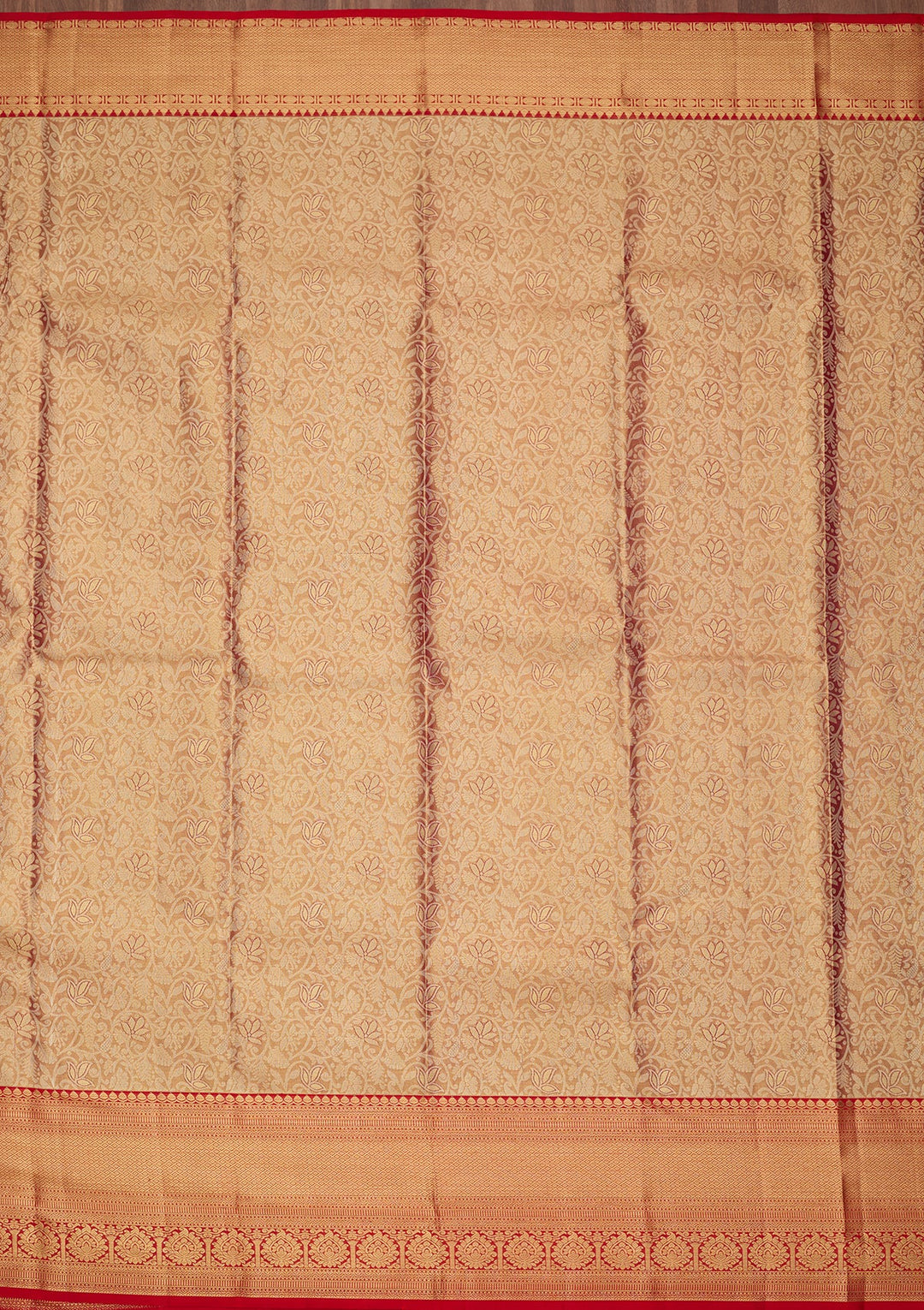 Peach Dharmavaram Pure Silk Saree