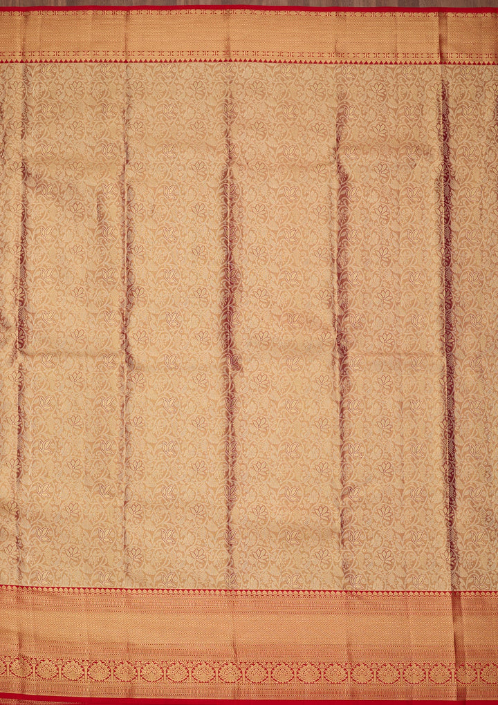 Peach Dharmavaram Pure Silk Saree