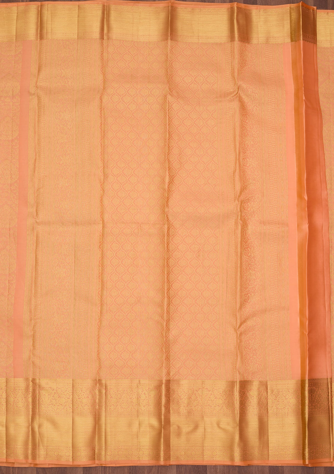 Peach Dharmavaram Pure Silk Saree