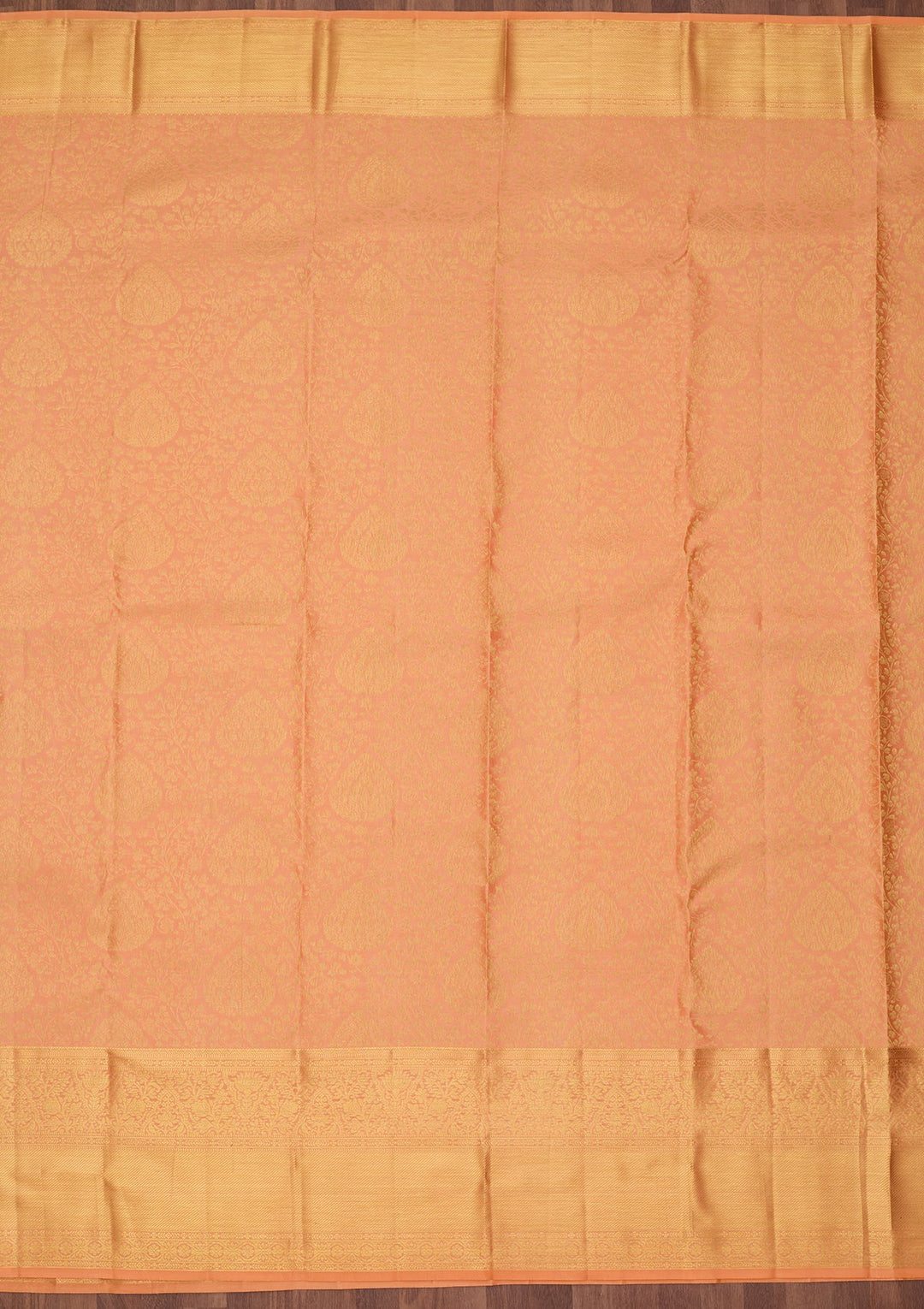 Peach Dharmavaram Pure Silk Saree