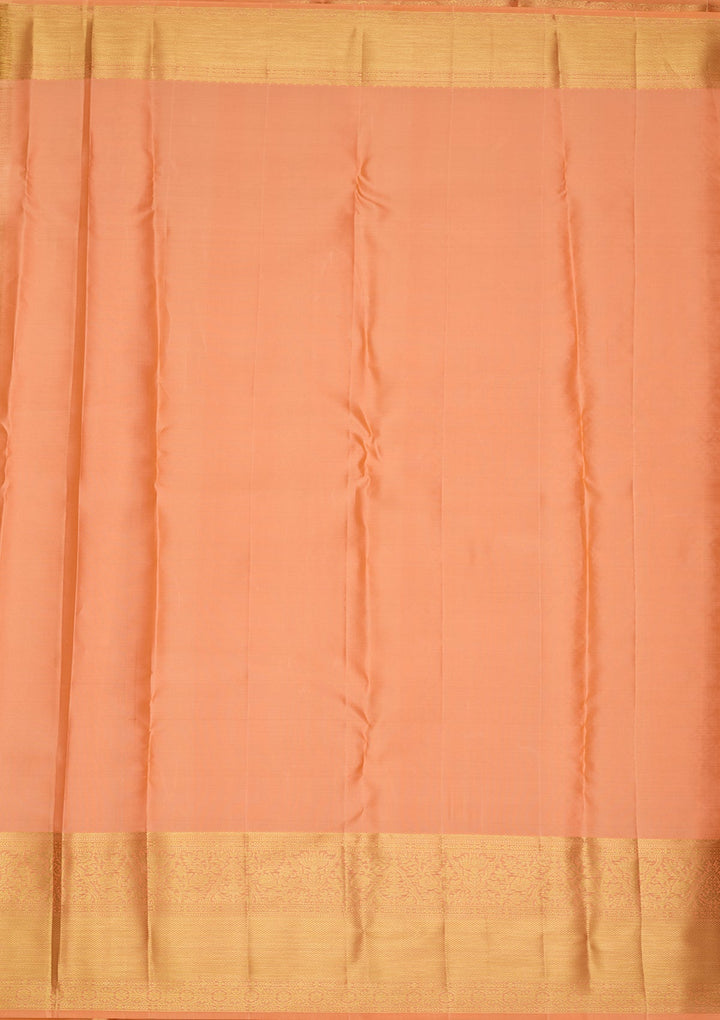 Peach Dharmavaram Pure Silk Saree