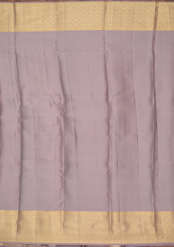 Grey Silk Jaal Saree With Matching Blouse Piece