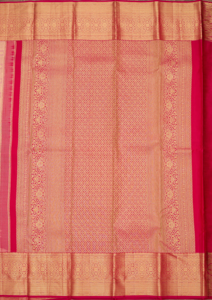 Peach Dharmavaram Pure Silk Saree