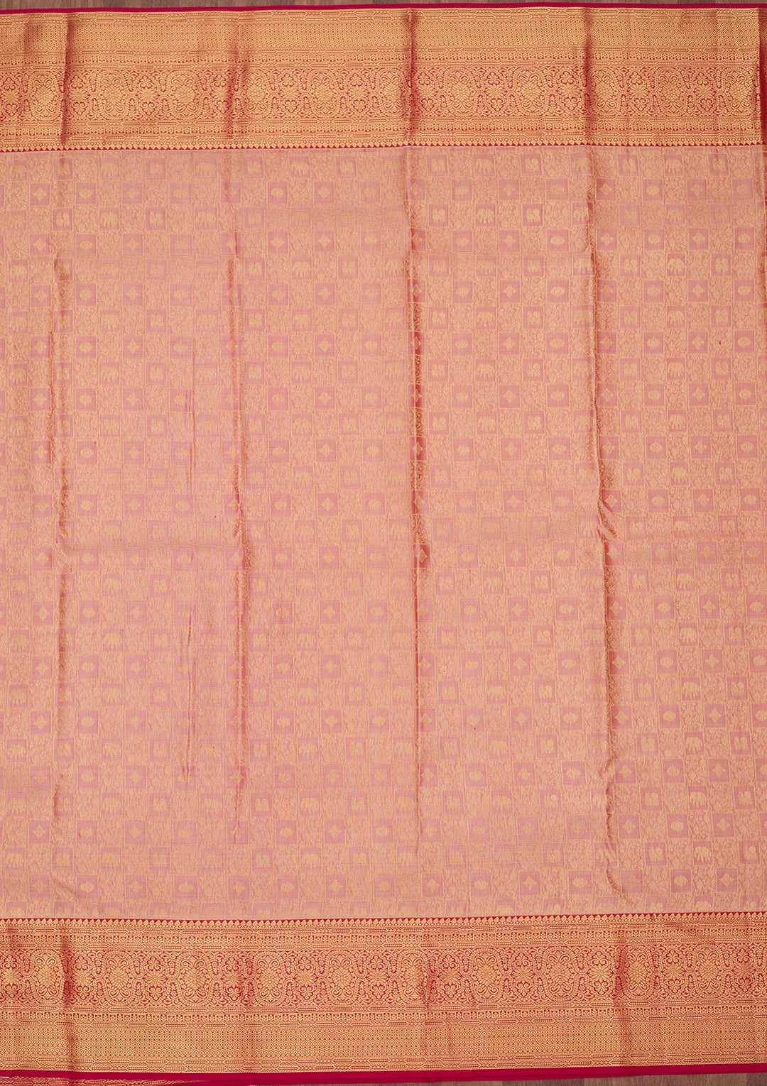 Peach Dharmavaram Pure Silk Saree