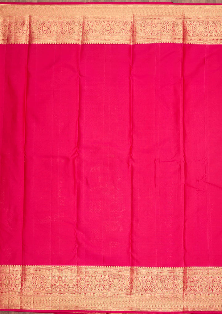 Peach Dharmavaram Pure Silk Saree