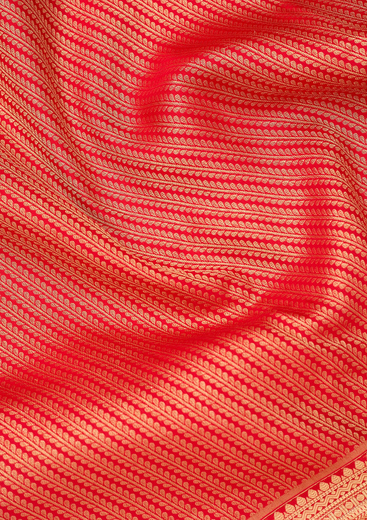 Red Dharmavaram Pure Silk Saree