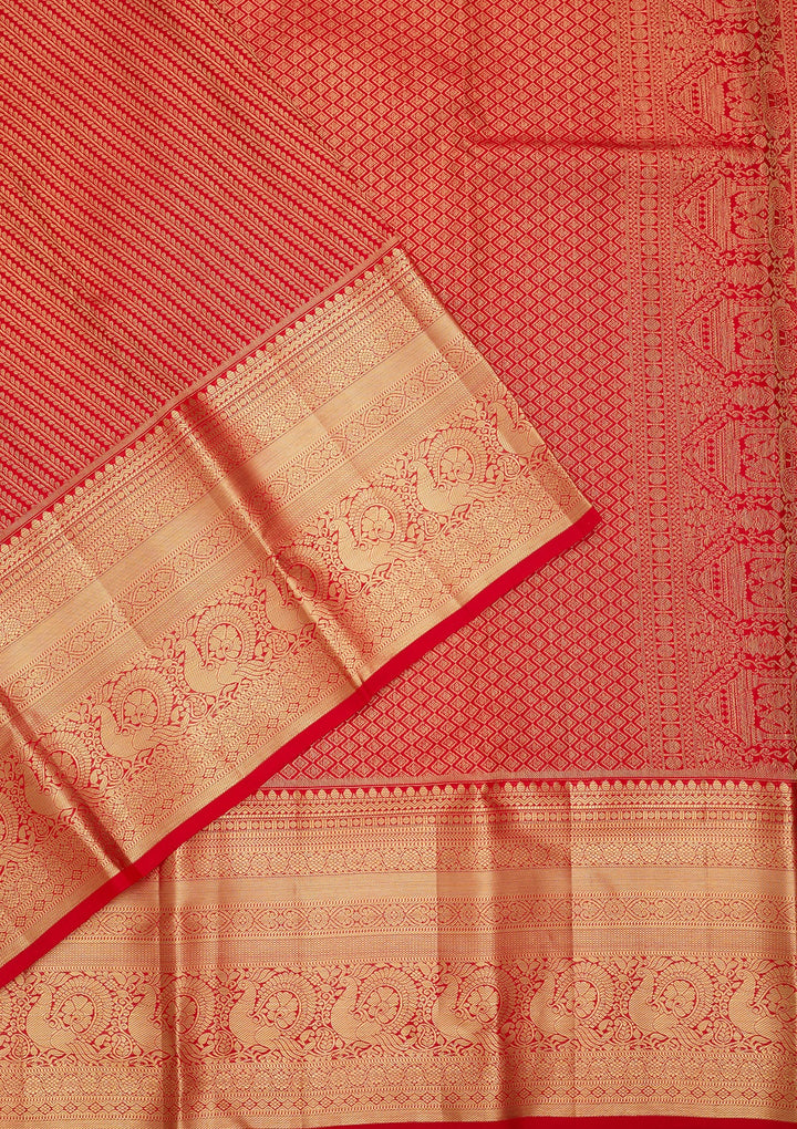 Red Dharmavaram Pure Silk Saree