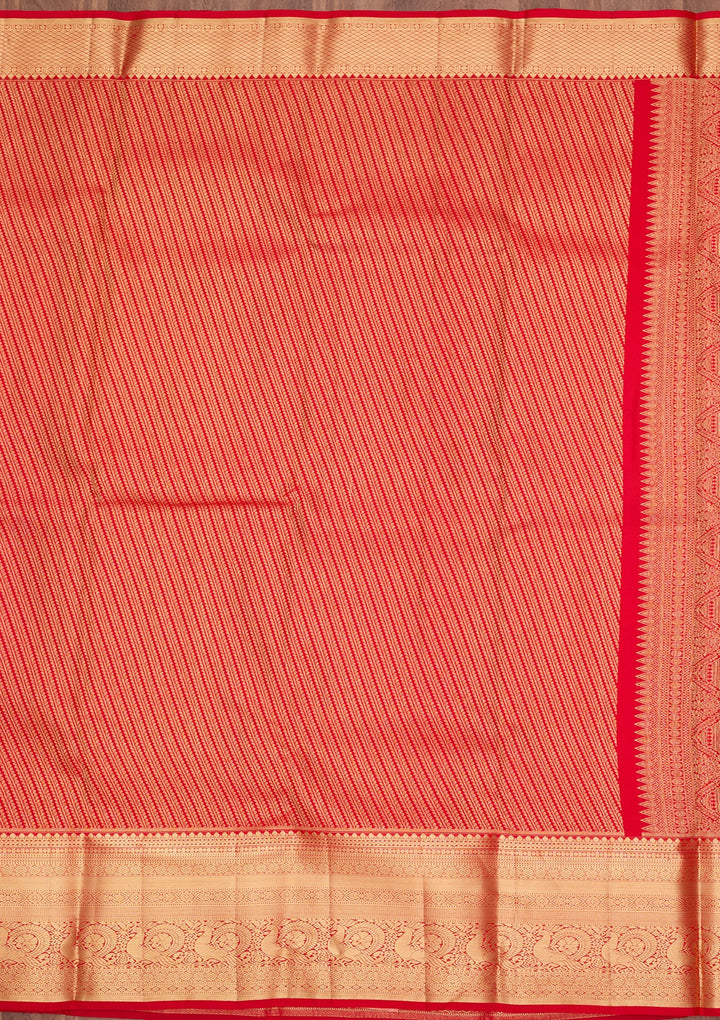 Red Dharmavaram Pure Silk Saree