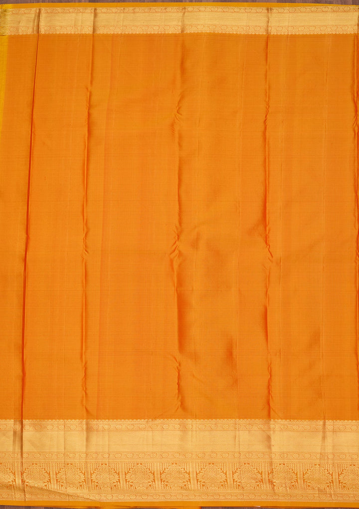 Mustard Dharmavaram Pure Silk Saree