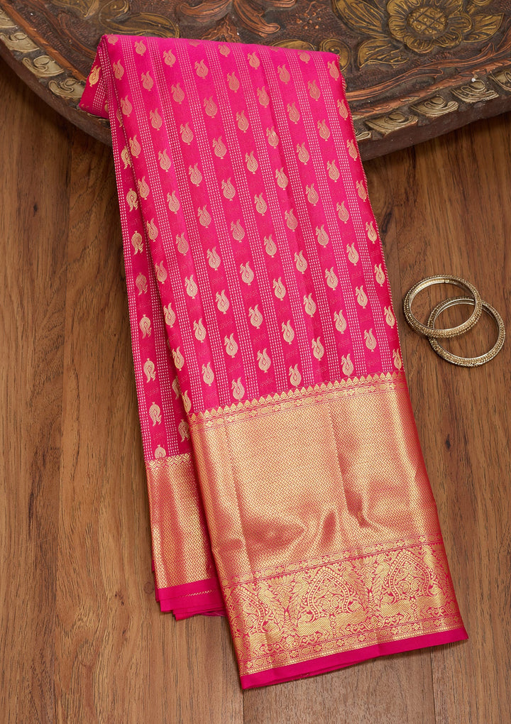 Rani Pink Dharmavaram Pure Silk Saree