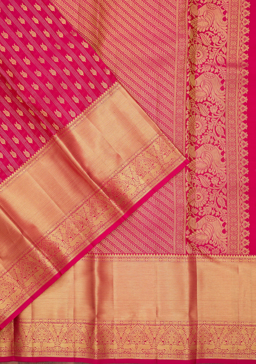 Mustard Dharmavaram Pure Silk Saree