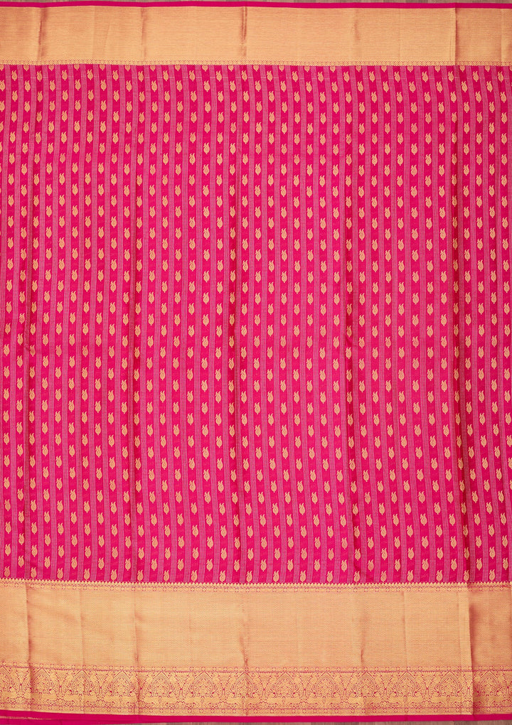 Mustard Dharmavaram Pure Silk Saree