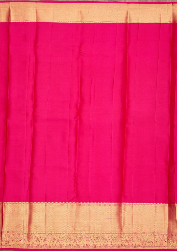 Mustard Dharmavaram Pure Silk Saree