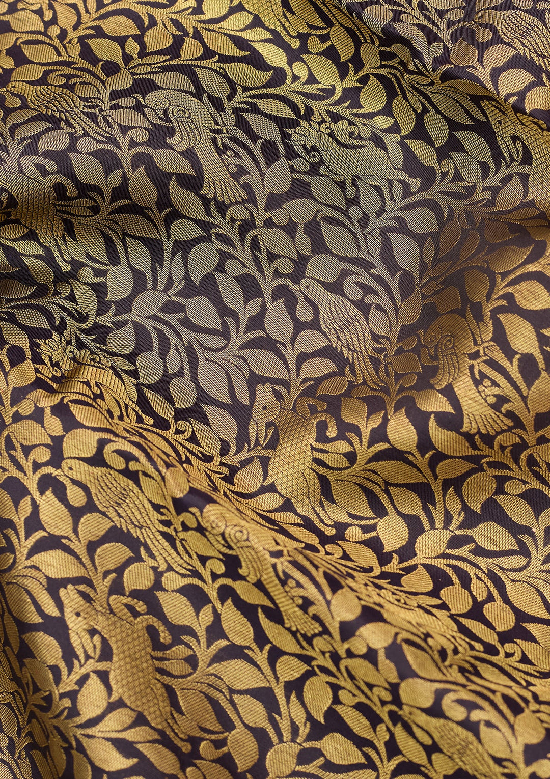 Navy Blue Dharmavaram Pure Silk Saree