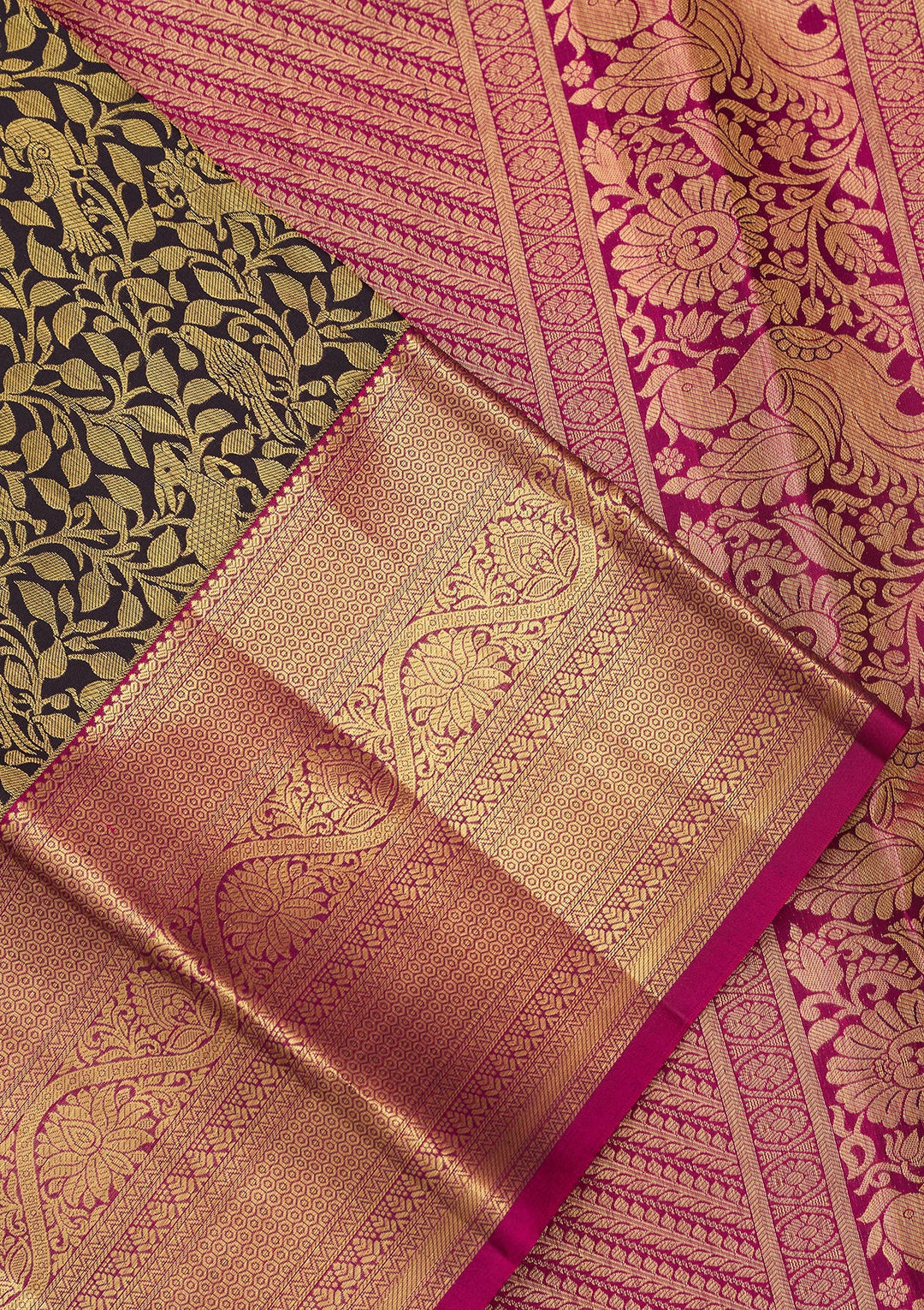 Navy Blue Dharmavaram Pure Silk Saree