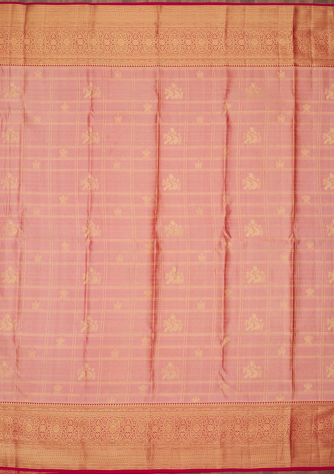 Peach Dharmavaram Pure Silk Saree
