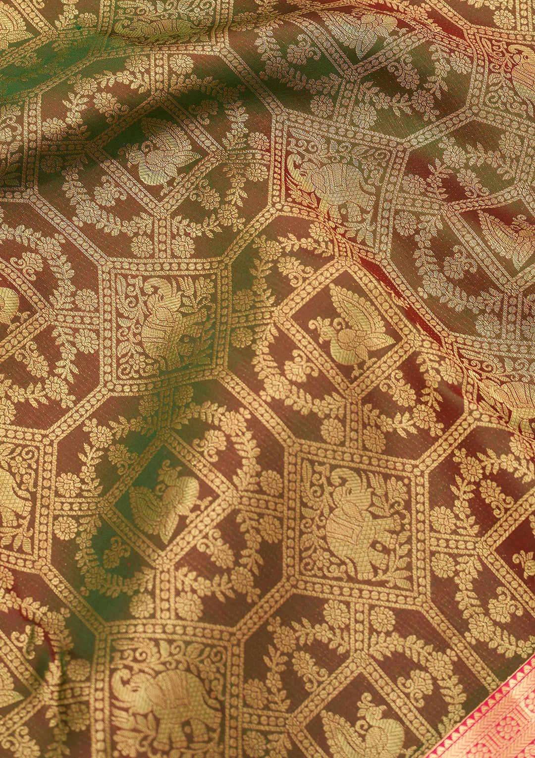 Mehendi Dharmavaram Pure Silk Saree