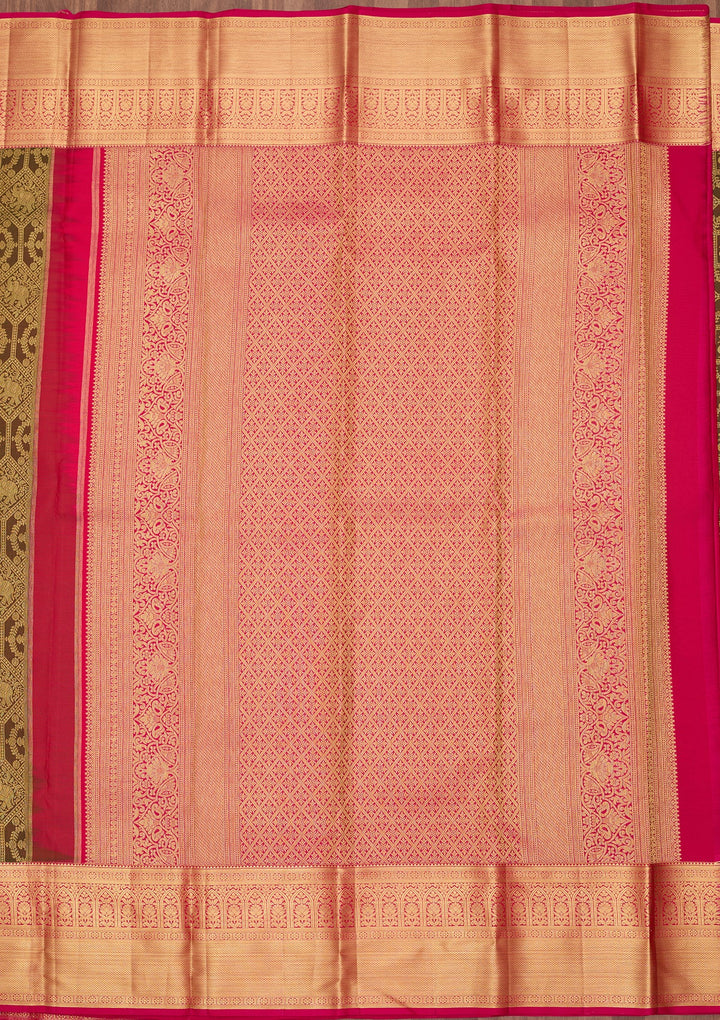 Mehendi Dharmavaram Pure Silk Saree