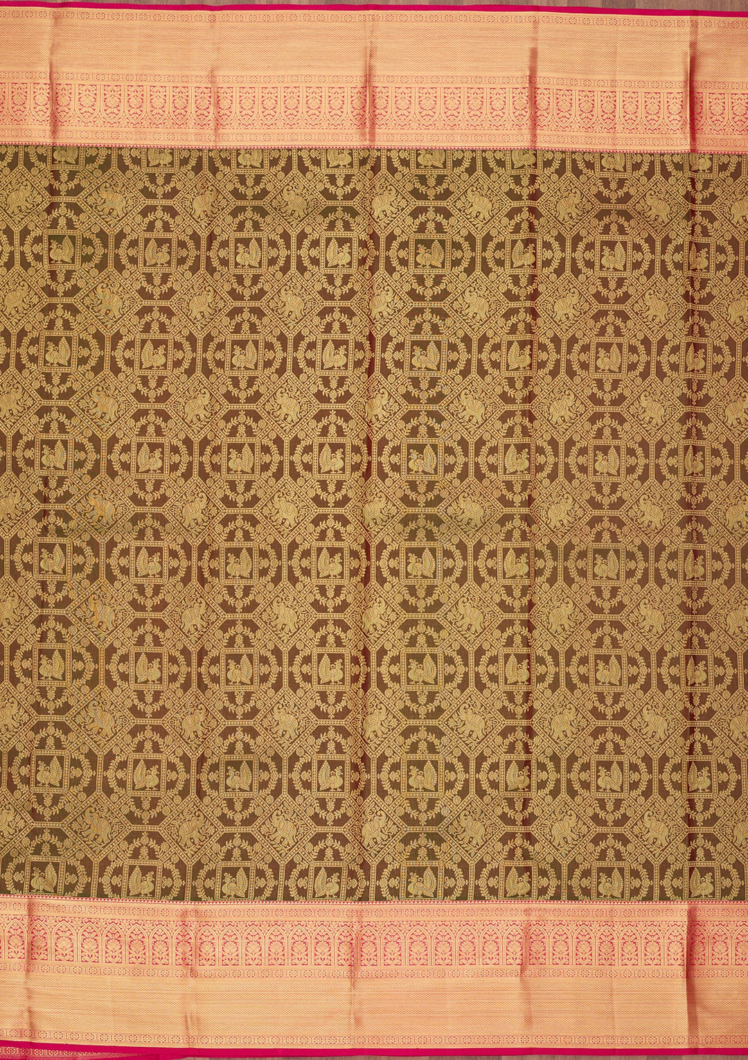 Mehendi Dharmavaram Pure Silk Saree