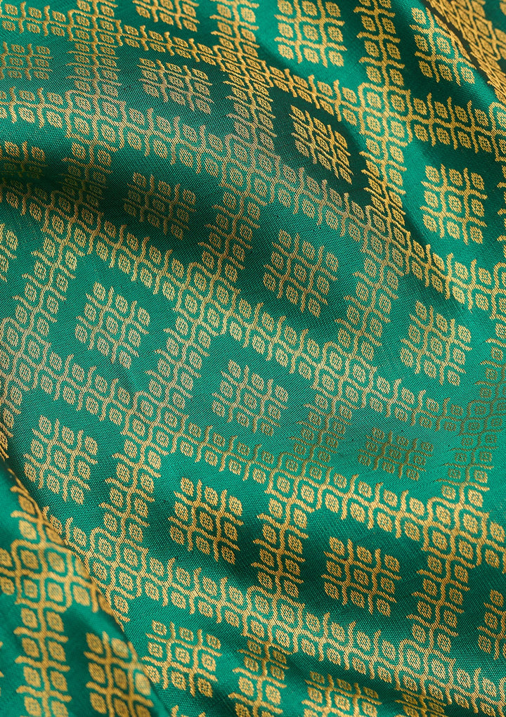 Rama Green Dharmavaram Pure Silk Saree